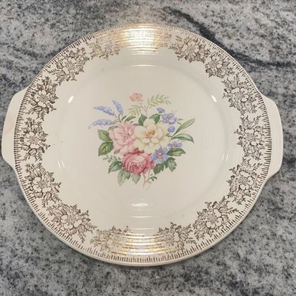 Vintage Triumph 22 K Gold Floral Fine China Dinner Plate